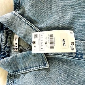 Zara Patch Pocket Denim Overshirt